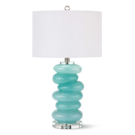Regina Andrew Stacked Pebble Glass Table Lamp (Aqua) 13-1510